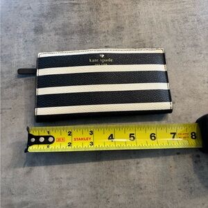 Kate Spade Black and Cream Striped Wallet